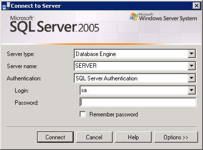 MS SQL 2005 подключение к инстансу по-умолчанию