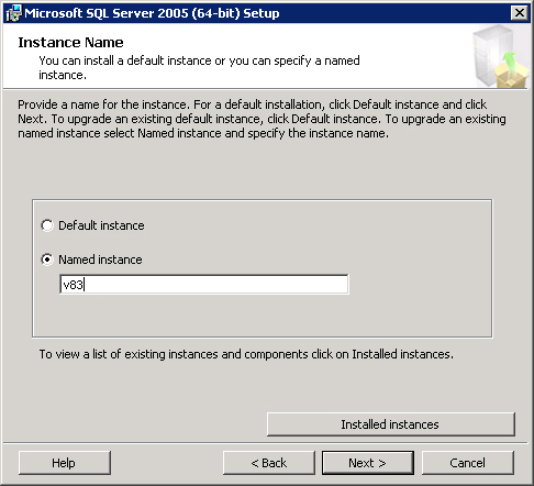 Создание нового инстанса (instance) в MS SQL 2005