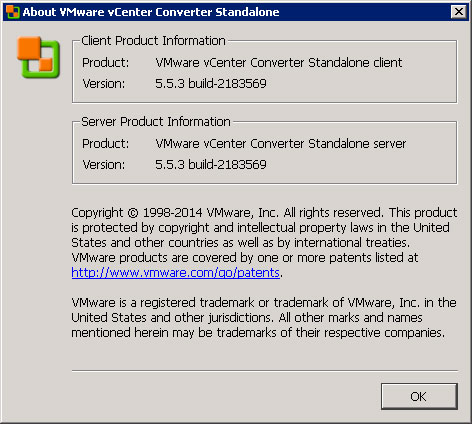 VMware vCenter Converter Standalone Client 5.5.3 build-2183569